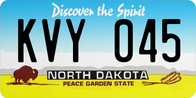 ND license plate KVY045