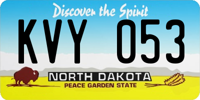 ND license plate KVY053