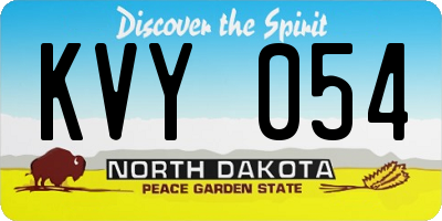 ND license plate KVY054
