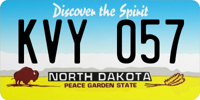 ND license plate KVY057