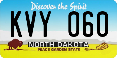 ND license plate KVY060