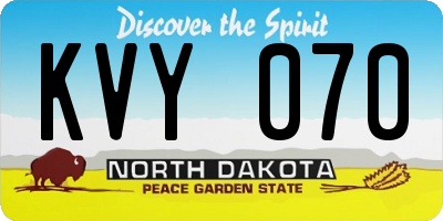 ND license plate KVY070