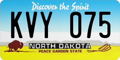 ND license plate KVY075