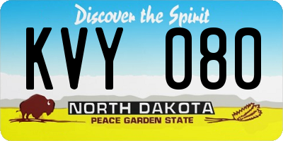 ND license plate KVY080