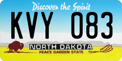 ND license plate KVY083