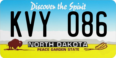 ND license plate KVY086