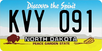 ND license plate KVY091