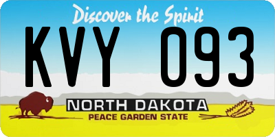 ND license plate KVY093