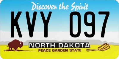 ND license plate KVY097