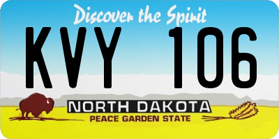 ND license plate KVY106