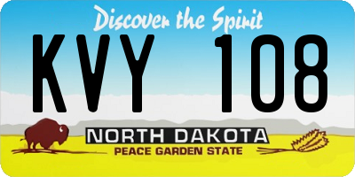 ND license plate KVY108