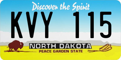 ND license plate KVY115