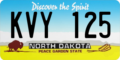 ND license plate KVY125
