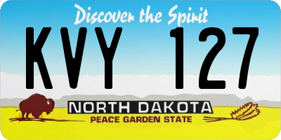 ND license plate KVY127
