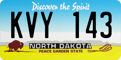 ND license plate KVY143