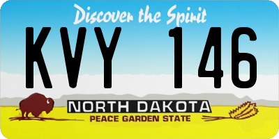 ND license plate KVY146