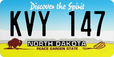 ND license plate KVY147