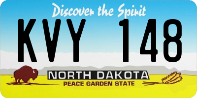 ND license plate KVY148