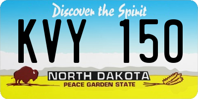 ND license plate KVY150