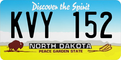 ND license plate KVY152