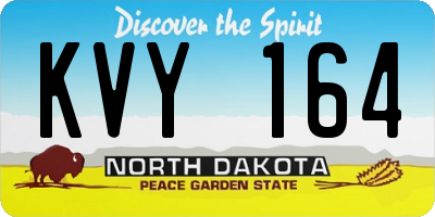 ND license plate KVY164