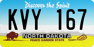 ND license plate KVY167