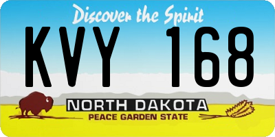 ND license plate KVY168
