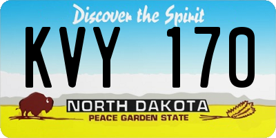 ND license plate KVY170