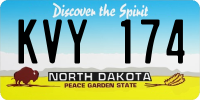 ND license plate KVY174