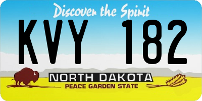 ND license plate KVY182