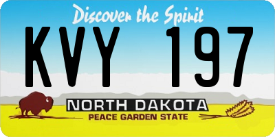 ND license plate KVY197