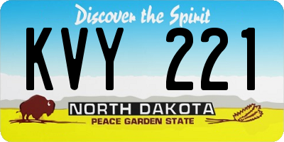 ND license plate KVY221