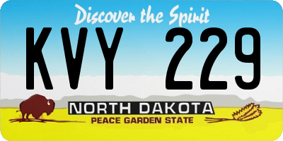 ND license plate KVY229