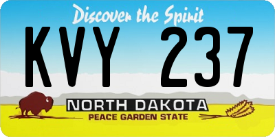 ND license plate KVY237