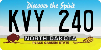 ND license plate KVY240