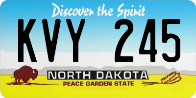 ND license plate KVY245