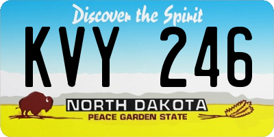 ND license plate KVY246