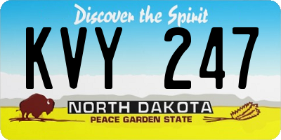 ND license plate KVY247