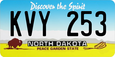 ND license plate KVY253