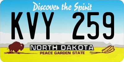 ND license plate KVY259