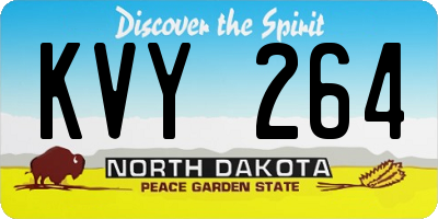 ND license plate KVY264
