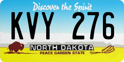 ND license plate KVY276
