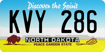 ND license plate KVY286