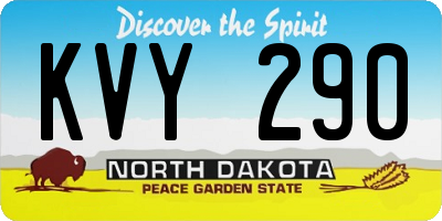 ND license plate KVY290