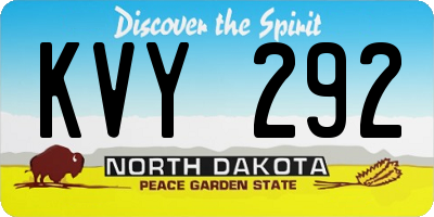 ND license plate KVY292