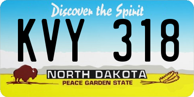ND license plate KVY318
