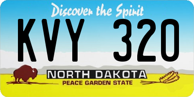 ND license plate KVY320