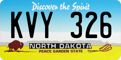 ND license plate KVY326