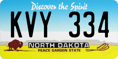 ND license plate KVY334