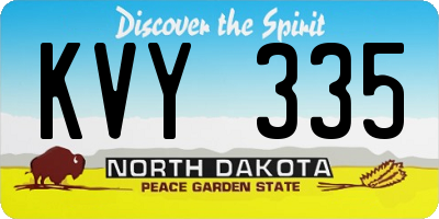 ND license plate KVY335